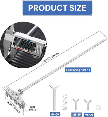 20 Inch Stainless Steel Circular Saw Guide Rail & Positioning Calipers – Adjustable Cutting Guide for Precise Wood Cutting, Furniture Making with Hand or Skill Circular Saws in Saudi Arabia
