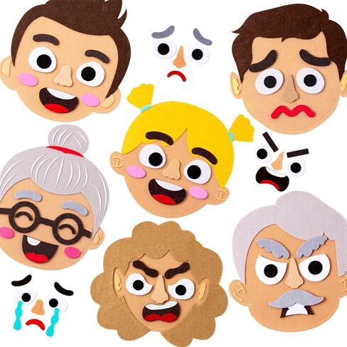 Children's Felt Expression Face DIY Activity Toy, Children's Social Emotional Learning Activity Expression Board Emotional Expression, Educational Puzzle Game Early Education in Kuwait