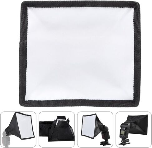 Softbox Flash Diffuser 15x17cm غطاء ضوئي محمول للتصوير الفوتوغرافي لكاميرات DSLR Speedlight، موزع فلاش ناعم مربع مناسب للاستوديو والإضاءة الخارجية in Saudi Arabia