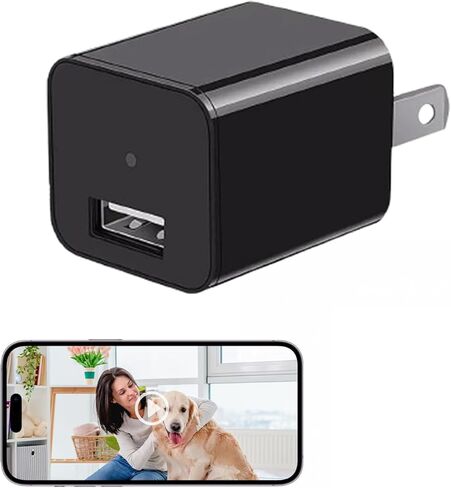 كاميرا أمان ULar Plug-in، كاميرا واي فاي صغيرة بدقة 4K UHD Small Nanny Pet، بطاقة SD واحدة مجانية سعة 16 جيجابايت متضمنة عرض التطبيق عن بعد، كشف الحركة للمراقبة الذكية الداخلية - بدون صوت in Kuwait