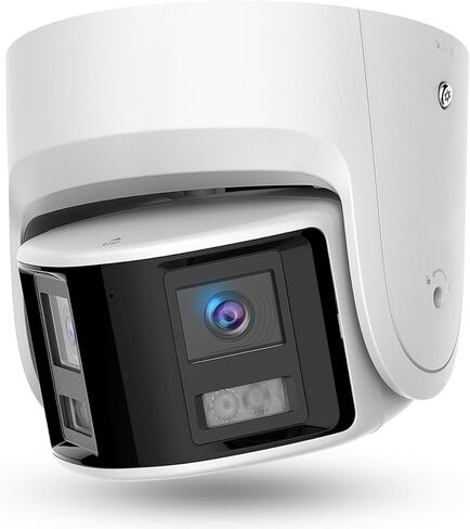 Acusense 8MP Dual Lens PoE IP Camera Outdoor Work with Ⲏіkconnect/ iVMS4200/ Guarding Vision, 180 Degree Panoramic Wide Angle, Regular IR Night Vision, Metal Casing IP Ethernet Cameras in Kuwait