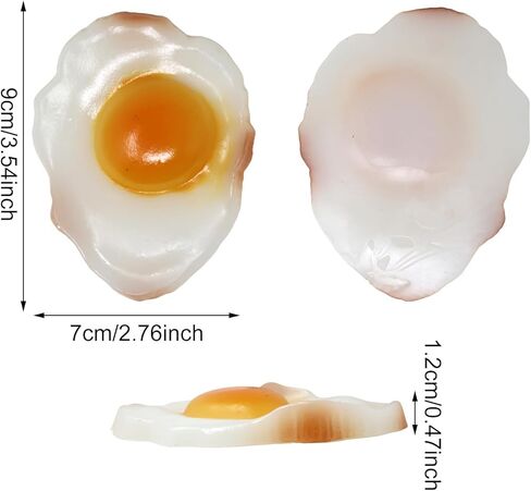 4PCS Funny Lifelike Fried Eggs Artificial Resin Fried Eggs Models Realistic Food Photography Props for Home Party Halloween Decoration and Market Food Sample Display in Saudi Arabia