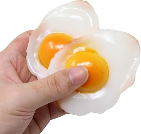 4PCS Funny Lifelike Fried Eggs Artificial Resin Fried Eggs Models Realistic Food Photography Props for Home Party Halloween Decoration and Market Food Sample Display in Saudi Arabia