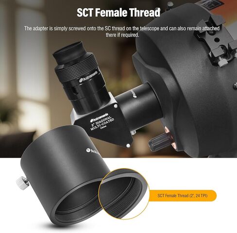 Astromania C Mount to 2" Video Camera Barrel Adapter Telescope Astrophotography - Bundle with - 2" SCT Adapter in Saudi Arabia