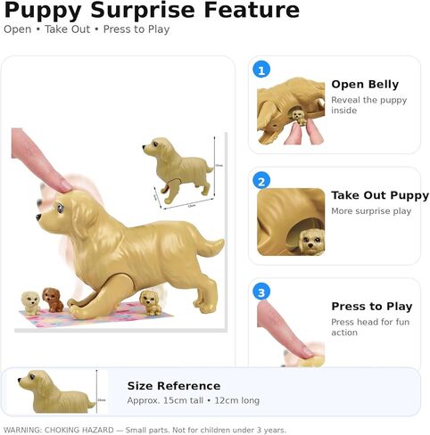 Dolls Set of 6 People with Dollhouse Pets Included Pregnant Mom Dad 3 Kids and Baby Boy in Mommy's Tummy, Doll Playsets and Accessories for 3-12 Years Old in Saudi Arabia