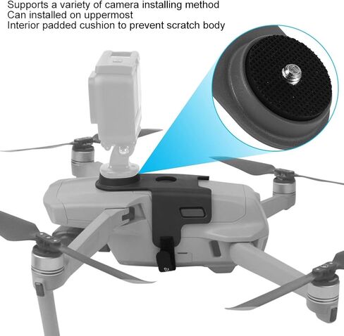 plplaaoo Drone Camera Holder Bracket Multifunctional ABS Plastic Gray Accessory Compatible with DJI Air 2 Supports Osmo Action Fill Light Mount 90x56x45mm in Saudi Arabia