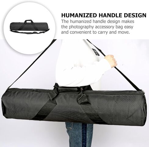 Kisangel Tripod Carrying Bag Portable Photography Tool Bag with Thickened Oxford Cloth, 120cm Length and 18cm Diameter, Shoulder Strap for Travel Camera Equipment Storage, Black in Saudi Arabia