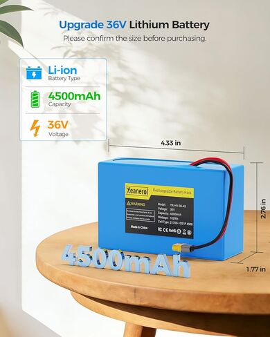 استبدال بطارية ليثيوم 36 فولت 4500 مللي أمبير في الساعة مع تكوين قابس XT60 SL60 10S2P، مناسب للبطارية للأغراض العامة مع قدرة التحمل 42 فولت 4400 مللي أمبير في الساعة، متوافق مع معظم الموديلات in Kuwait