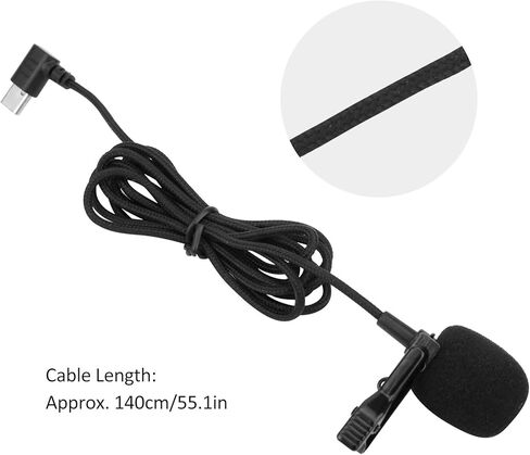 Tbest TypeC Interface Microphone High Sensitivity Noise Cancelling On for SJ8 SJ9 SJ10 Action Camera Black 55.1in in Saudi Arabia