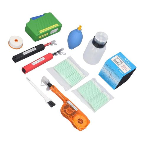 Fiber Optic Cleaning Kit, 12Pcs Cleaning Pens for SC FC ST LC MU Connectors with MPO MTP Cleaner, Anti Static, Long Lasting, Portable Storage Bag, Efficient for Fiber in Kuwait