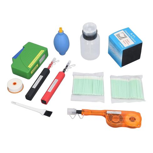 Fiber Optic Cleaning Kit, 12Pcs Cleaning Pens for SC FC ST LC MU Connectors with MPO MTP Cleaner, Anti Static, Long Lasting, Portable Storage Bag, Efficient for Fiber in Kuwait