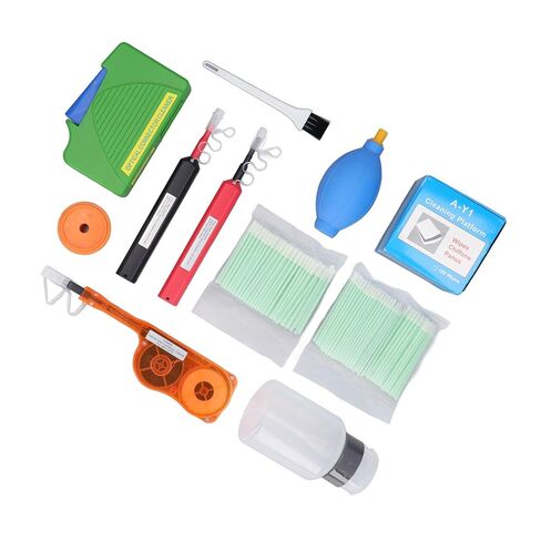 Fiber Optic Cleaning Kit, 12Pcs Cleaning Pens for SC FC ST LC MU Connectors with MPO MTP Cleaner, Anti Static, Long Lasting, Portable Storage Bag, Efficient for Fiber in Kuwait