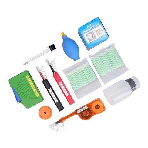 Fiber Optic Cleaning Kit, 12Pcs Cleaning Pens for SC FC ST LC MU Connectors with MPO MTP Cleaner, Anti Static, Long Lasting, Portable Storage Bag, Efficient for Fiber in Kuwait