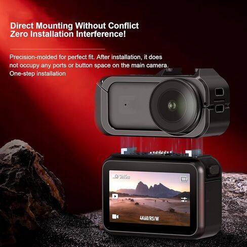Sturdy Aluminum Alloy Protective Cage for DJI Osmo Nano for DJI Mic Anti-impacts Quick Release Frame Case with 1/4" Threaded Hole and Cold Shoe Mount for Attaching Video Light andTripod in Saudi Arabia