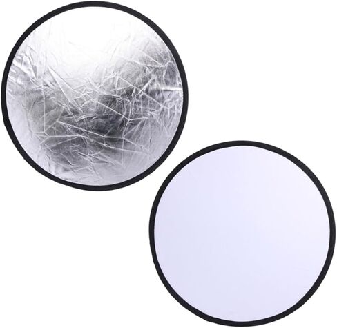 Alipis 2-in-1 30cm Portable Photography Reflector and Light Diffuser 2pcs Round Silver White Soft Reflector for Photo Lighting and Studio Accessories in Saudi Arabia