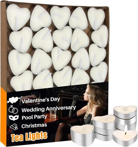 Maqihan Pink Tea Lights Candles- Pink Heart Shaped Tealight Candles - Soy Candle for Valentine, Dating, Weddings, Anniversaries, Candle Gift in Saudi Arabia