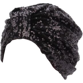 Decou Sparkly Sequin Twist Pleated Hair Wrap Stretch Turban S232