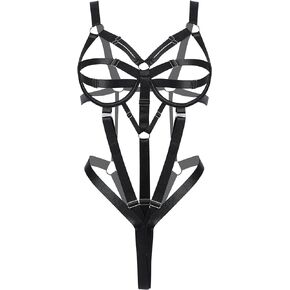 ADSEXY Women Bondaged Lingerie Set with Push Up Bra Sexy Underwire One Piece Bodysuit Teddy Lingerie
