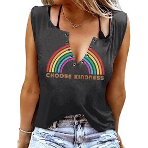 Pride Tank Top Women Rainbow Graphic Sleeveless Inspirational Casual Tee Tops