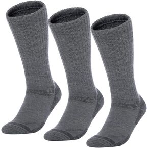 Wool Hiking Working Socks for Men 3 Pairs, Thick Cushioned Warm Thermal Outdoor Boot Crew Socks