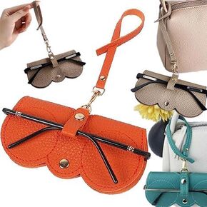 Soft Leather Sunglasses Bag, Glasses Case Holder Portable Slim Sunglasses Pouch, Leather Glasses Case Holder
