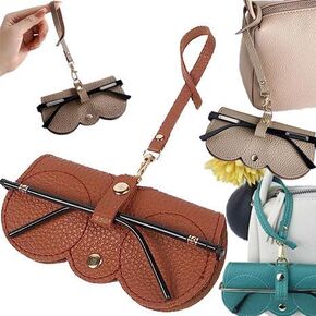 Soft Leather Sunglasses Bag, Glasses Case Holder Portable Slim Sunglasses Pouch, Leather Glasses Case Holder