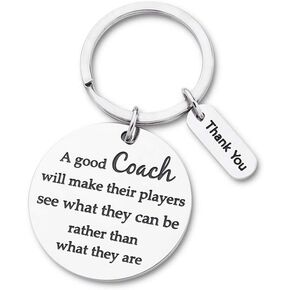 VANLOVEMAC Coach Gift Appreciation Sport Keychain for Basketball Football Baseball Swimming Soccer Gymnastics Retirement Birthday Coaches Men Women from Boys Girls Cheer Key Ring