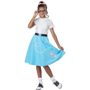 California Costumes Collection Girls Blue 50's Poodle Skirt Costume