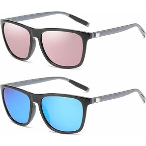 2 Pack Unisex Aluminum Polarized Sunglasses - Ideal for Driving, Fishing, Running, and Climbing