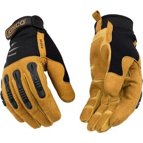 Kinco 50BT Suede Cowhide Leather Work Glove with Pull-Strap