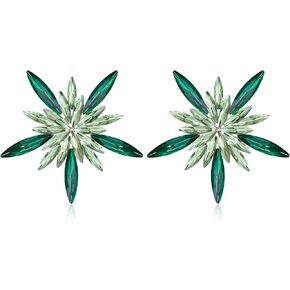 EVER FAITH Wedding Austrian Crystal Art Deco Stud Earring, Prom Elegant Marquise Rhinestone Flower Earrings for Woman Girl