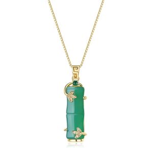 Jade Necklace for Women Jade Jewelry for Women Jade Crystal Necklace 18K Gold Plated Jade Pendants for Women