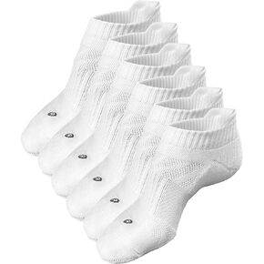 juDanzy J-Socks 6 Pack of Cotton-Rich Athletic Low Cut Ankle Socks with Arch Support and Cushioned Sole for Men and Women