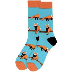 Men's Hipster Red Pandas Animal Novelty Dress & Trouser Crew Socks