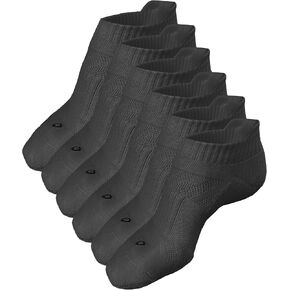 مجموعة من 6 جوارب من juDanzy J-Socks من جوارب الكاحل الرياضية الغنية بالقطن ذات القصة المنخفضة مع دعم قوس ونعل مبطن للرجال والنساء in Kuwait