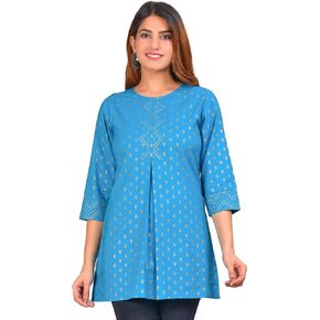 Yash Gallery Women's Cotton Floral Printed Short Kurti