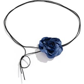 Velvet Flower Waist String Belt Long Rope Flower Tie Belt For Women Rose Flower Choker Necklace For Women Girls