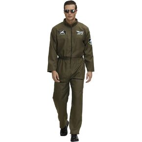 Pilot Costume Men Flight Suits for Adult Pilot Jumpsuit Mens Air Force Costumes Cosplay