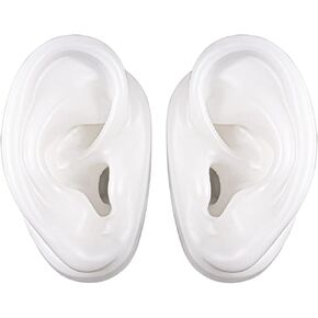 Silicone Ear Model Soft Fake Ear Acupuncture Practice Model Realistic Silicone Ear Mold for Jewelry Display Teaching Instruction (Small)