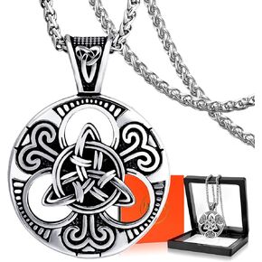 Viking Vintage Trinity Knot Necklace for Men Women, Viking Celtic Knot Necklace Nordic Amulet Jewelry Pendant Necklace, Viking Jewelry Gift