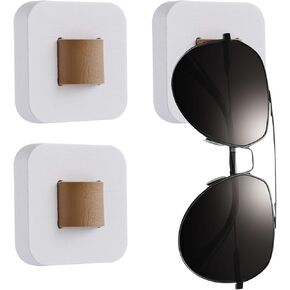 3 Pcs Sunglass Organizer Glasses Holder for Wall,Wood Sunglasses Storage Organizer for Multiple Glasses Organizer Leather