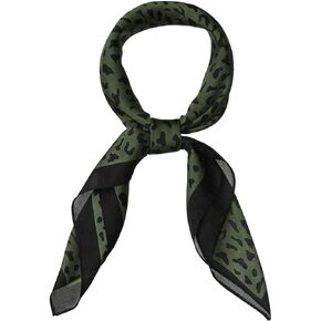 Allegra K 70cm Animal Leopard Print Silk Feeling Square Scarf Kerchief Neckerchief Bandana