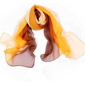 HomeSoGood Silk Chiffon Scarf Long Gradient Color Women's Lady Soft Lightweight Shawl Neckerchief Head Wraps
