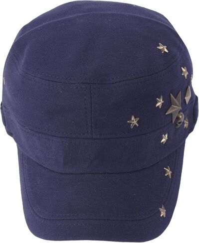 RaOn A173 Skull Devil Star Metal Stud Fashion Punk Club Army Cap Cadet Military Hat in Saudi Arabia