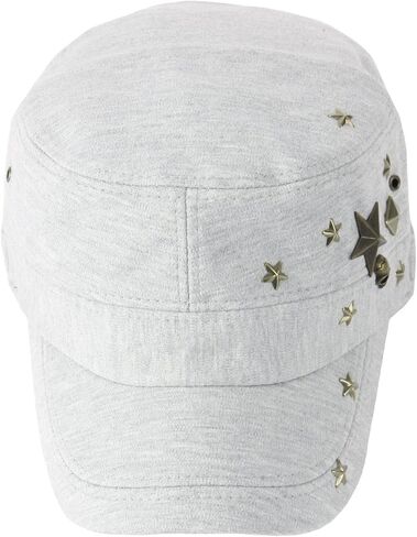 RaOn A173 جمجمة الشيطان ستار معدن مسمار الموضة الشرير نادي قبعة عسكرية كاديت قبعة عسكرية in Kuwait