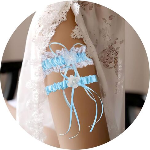 Garters for Bride 2 Pieces, Wedding Garter, Wedding Garter Set for Bride, Bridal Garter,Bride Elastic Garter,Lace Garter in Saudi Arabia