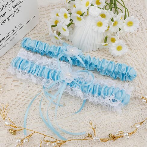 Garters for Bride 2 Pieces, Wedding Garter, Wedding Garter Set for Bride, Bridal Garter,Bride Elastic Garter,Lace Garter in Saudi Arabia