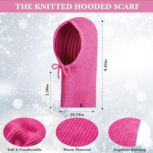 KDWAVE الشتاء قبعات منسوجة الدافئة مقنعين وشاح قبعة يندبروف مقنعين وشاح قبعة لينة بالاكلافا للبالغين الرجال النساء in Kuwait