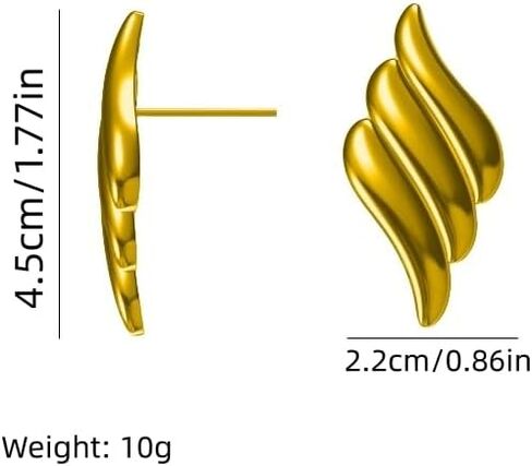 Chunky Gold Earrings for Women Statement Earrings Vintage Large Gold Geometric Studs Earrings Trendy Jewelry for Women in Saudi Arabia