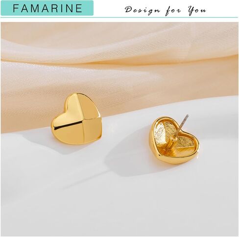 أقراط FAMARINE الذهبية الصغيرة للنساء على شكل قلب للزوجة الصديقة والأقراط الصغيرة اللطيفة in Kuwait